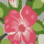 Schumacher 177561 Magnolias Poppy & Yellow fabric swatch