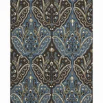 Schumacher 64812 Maharajah Crewel Embroidery Indigo fabric swatch