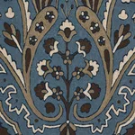 Schumacher 64812 Maharajah Crewel Embroidery Indigo fabric swatch