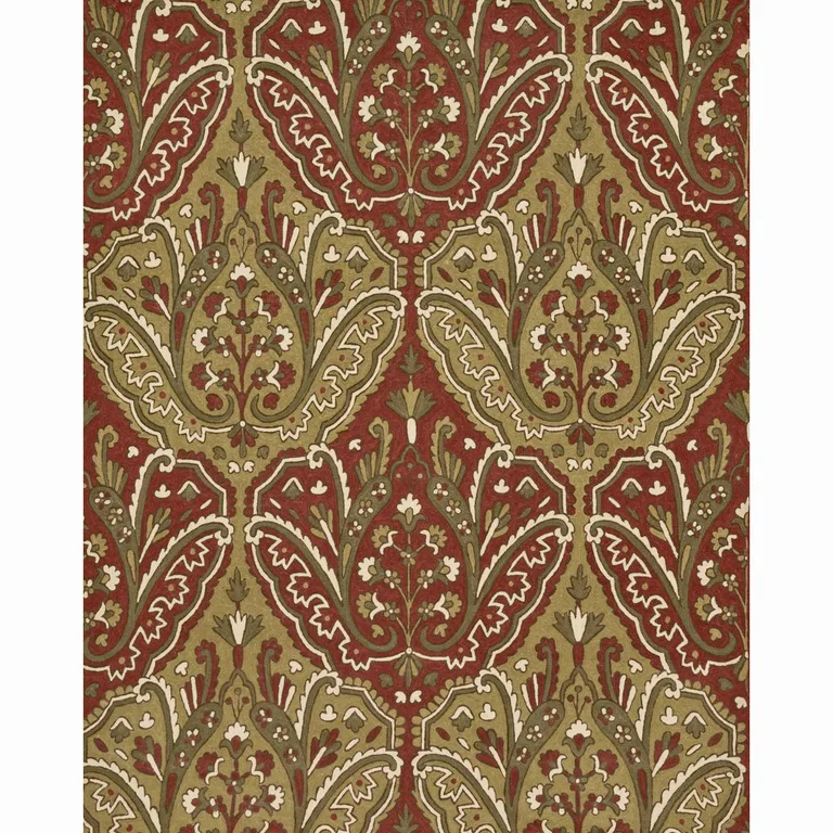 Schumacher 64811 Maharajah Crewel Embroidery Pompeii fabric swatch