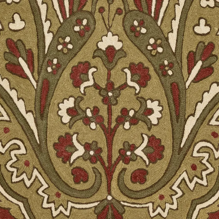 Schumacher 64811 Maharajah Crewel Embroidery Pompeii fabric swatch