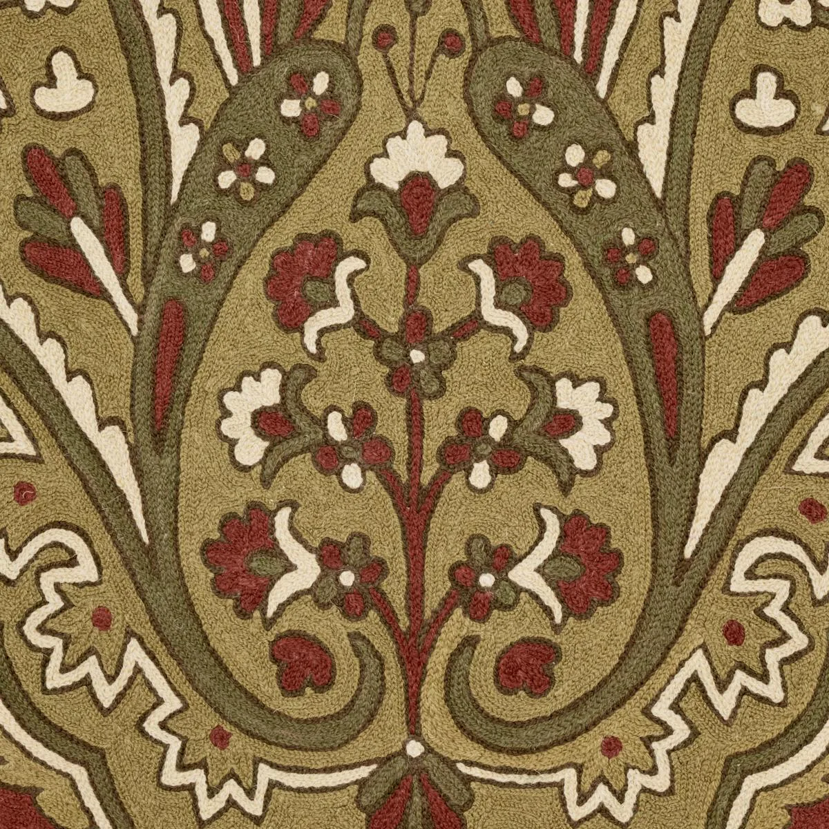 Schumacher 64811 Maharajah Crewel Embroidery Pompeii fabric swatch