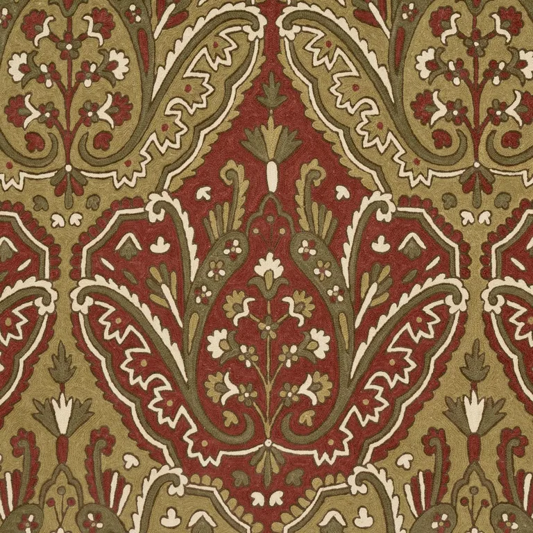 Schumacher 64811 Maharajah Crewel Embroidery Pompeii fabric swatch