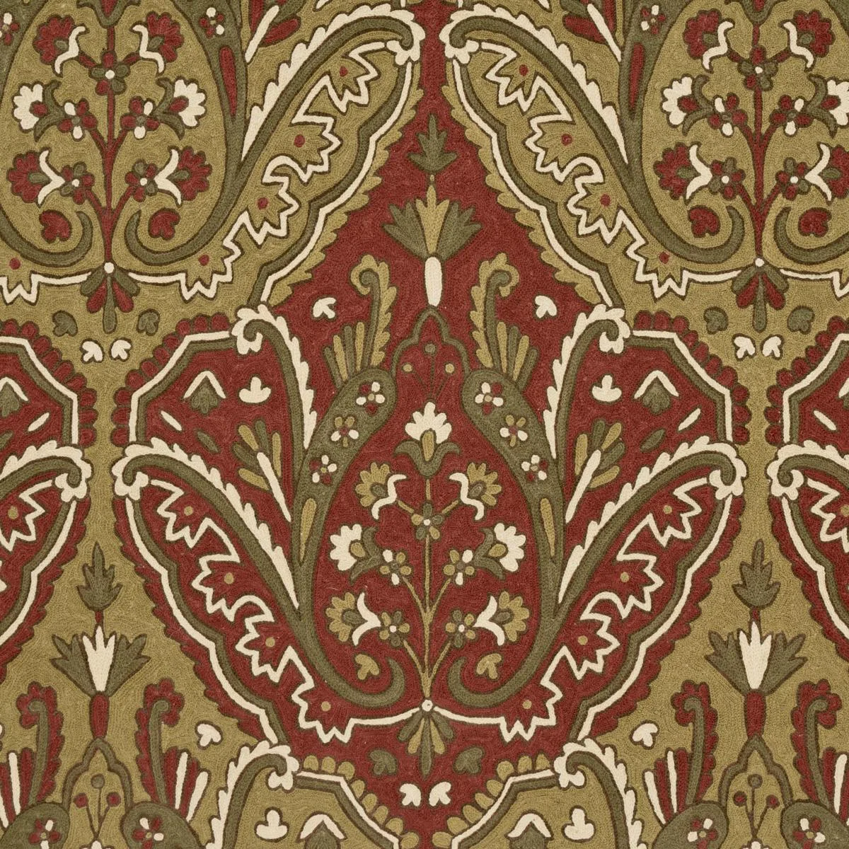 Schumacher 64811 Maharajah Crewel Embroidery Pompeii fabric swatch