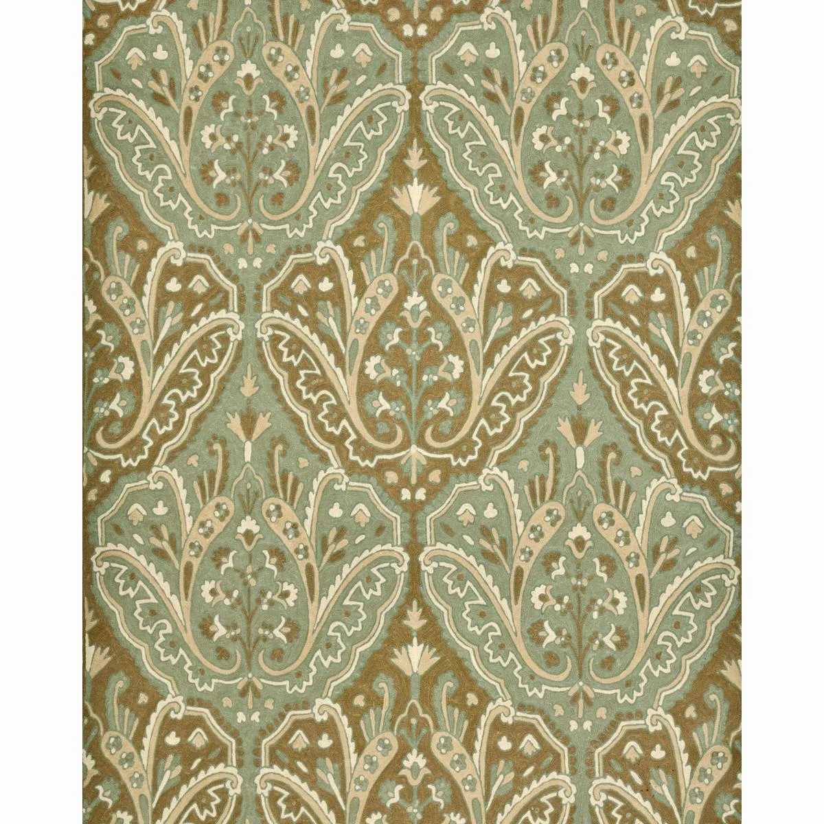 Schumacher 64810 Maharajah Crewel Embroidery Verdigris fabric swatch