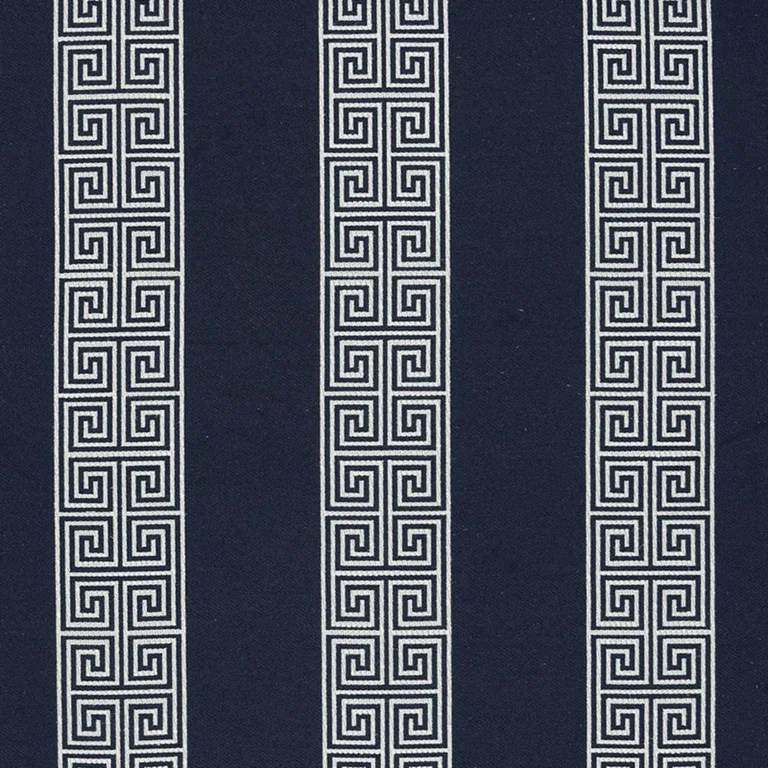 Schumacher 64603 Maiandros Weave Indigo fabric swatch