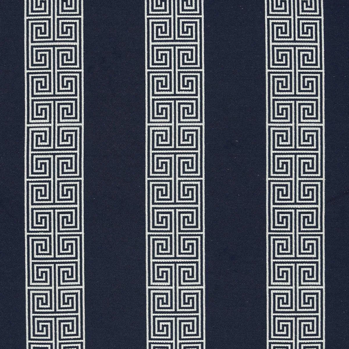 Schumacher 64603 Maiandros Weave Indigo fabric swatch