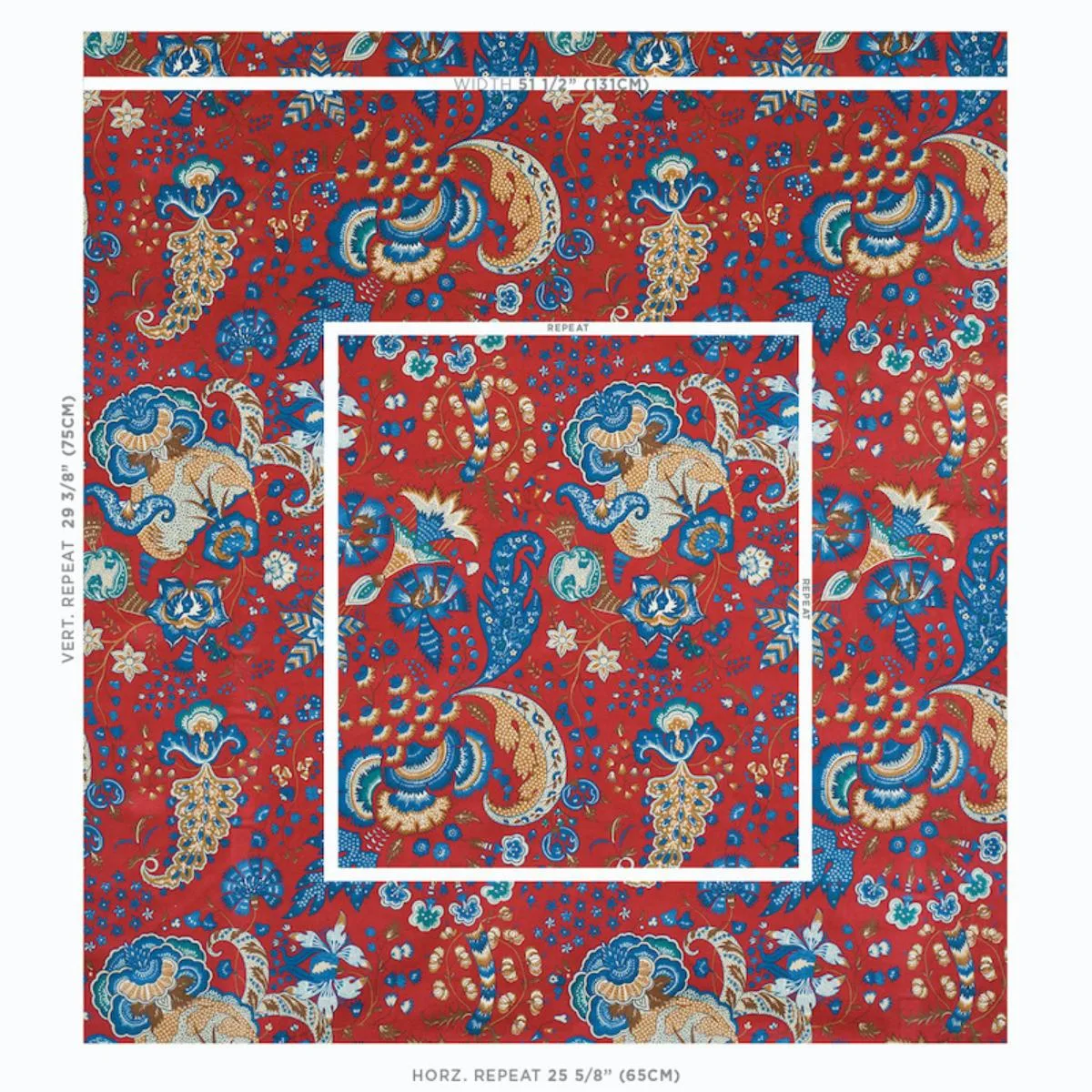Schumacher 179421 Majorelle Velvet Red fabric swatch
