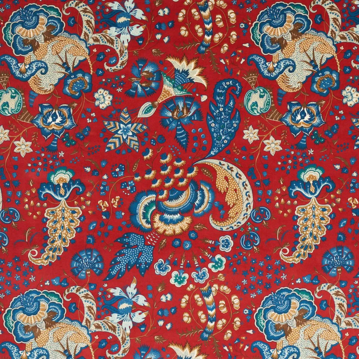 Schumacher 179421 Majorelle Velvet Red fabric swatch