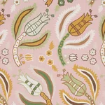 Schumacher 179852 Malabar Vine Blush fabric swatch