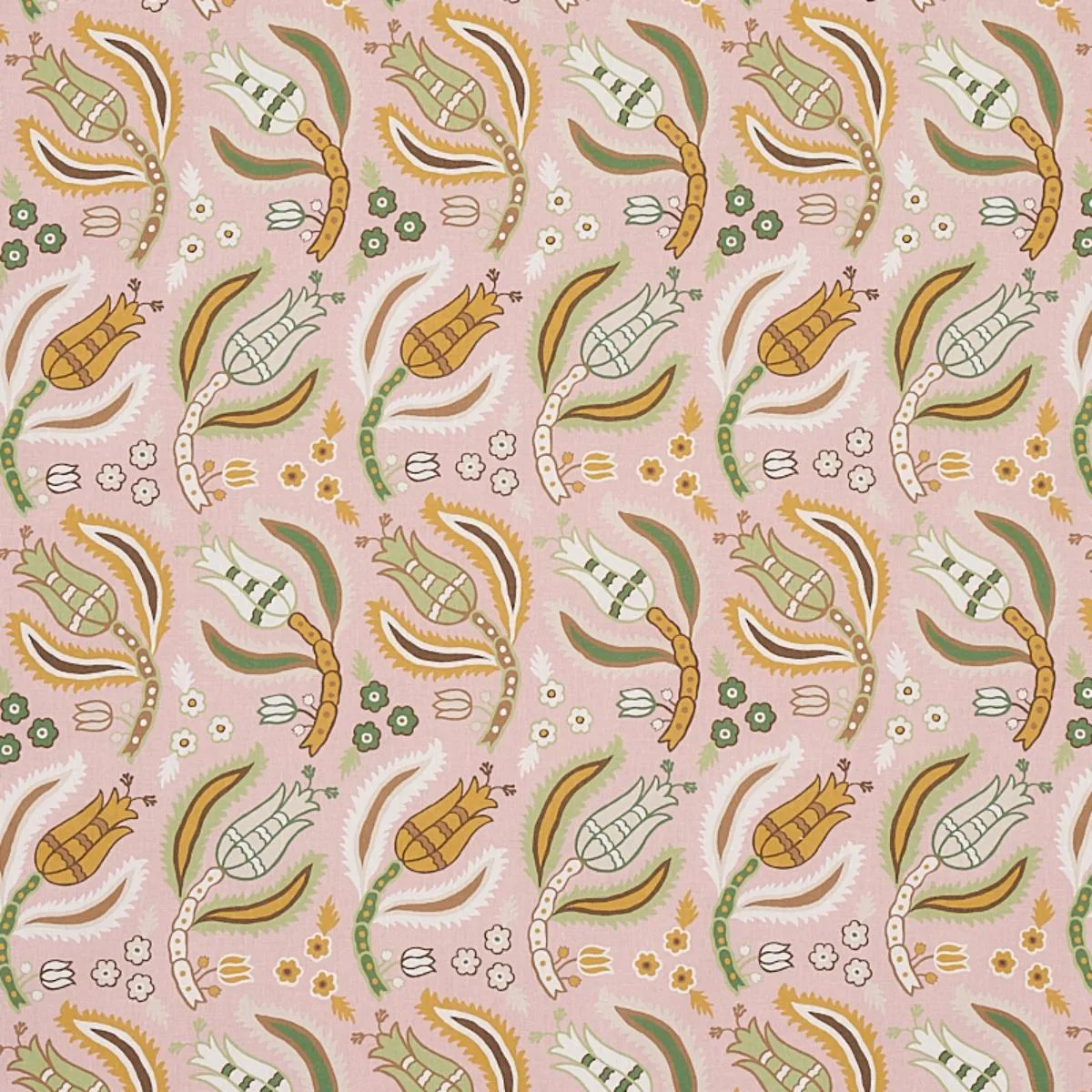 Schumacher 179852 Malabar Vine Blush fabric swatch
