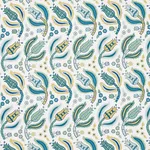 Schumacher 179850 Malabar Vine Peacock fabric swatch