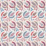 Schumacher 179851 Malabar Vine Sky & Rose fabric swatch