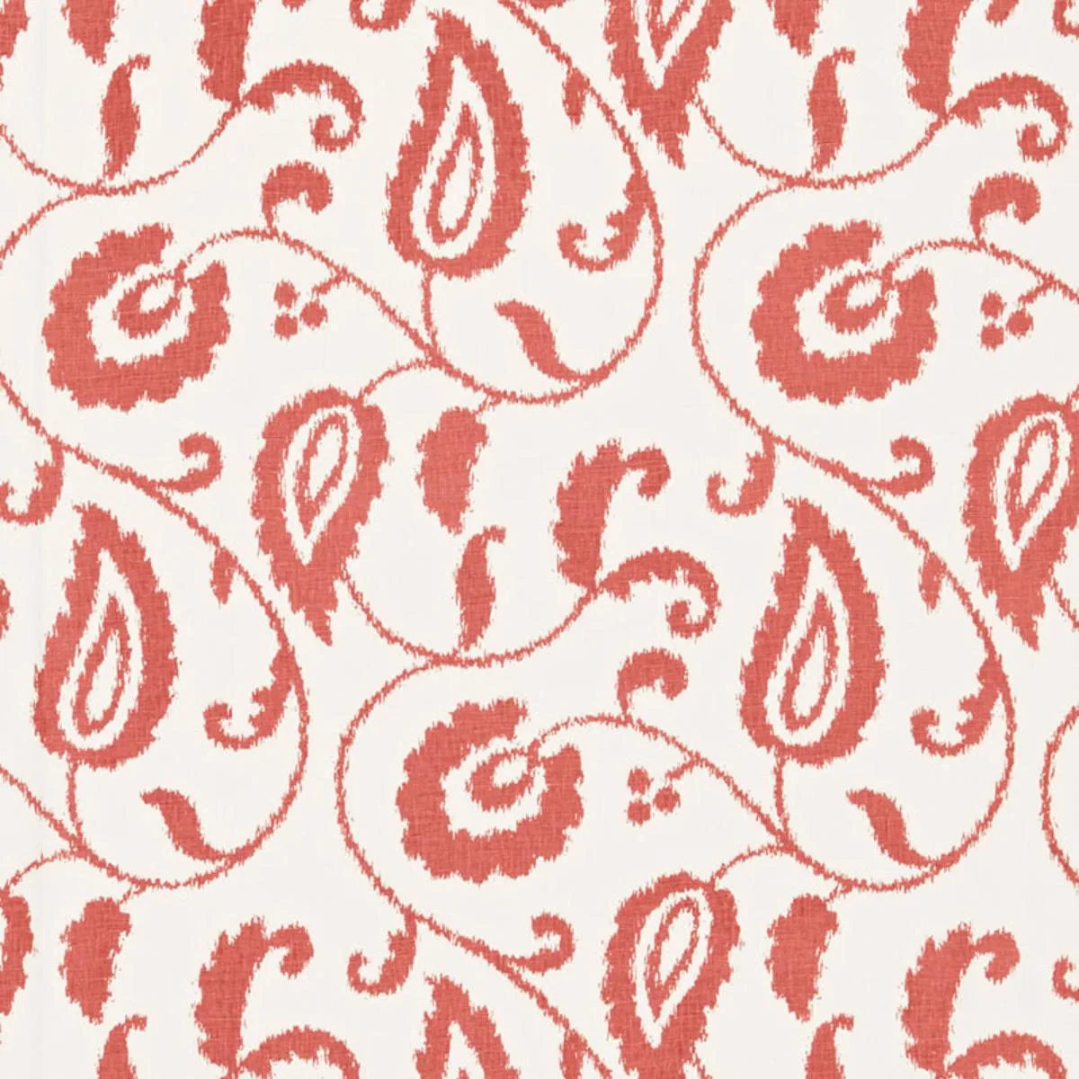 Schumacher 175010 Malacca Ikat Vine Watermelon fabric swatch