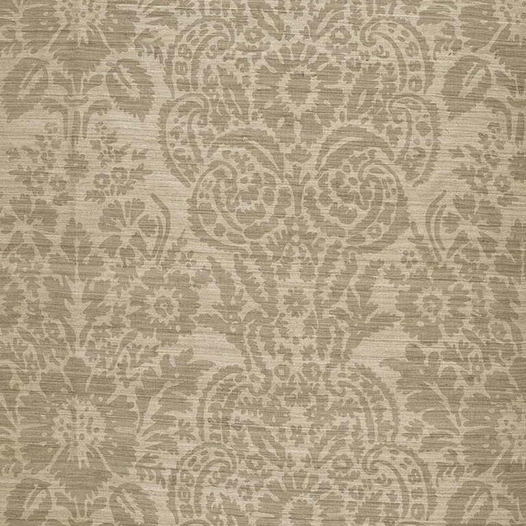 Schumacher 174612 Malay Damask Print Chanterelle fabric swatch