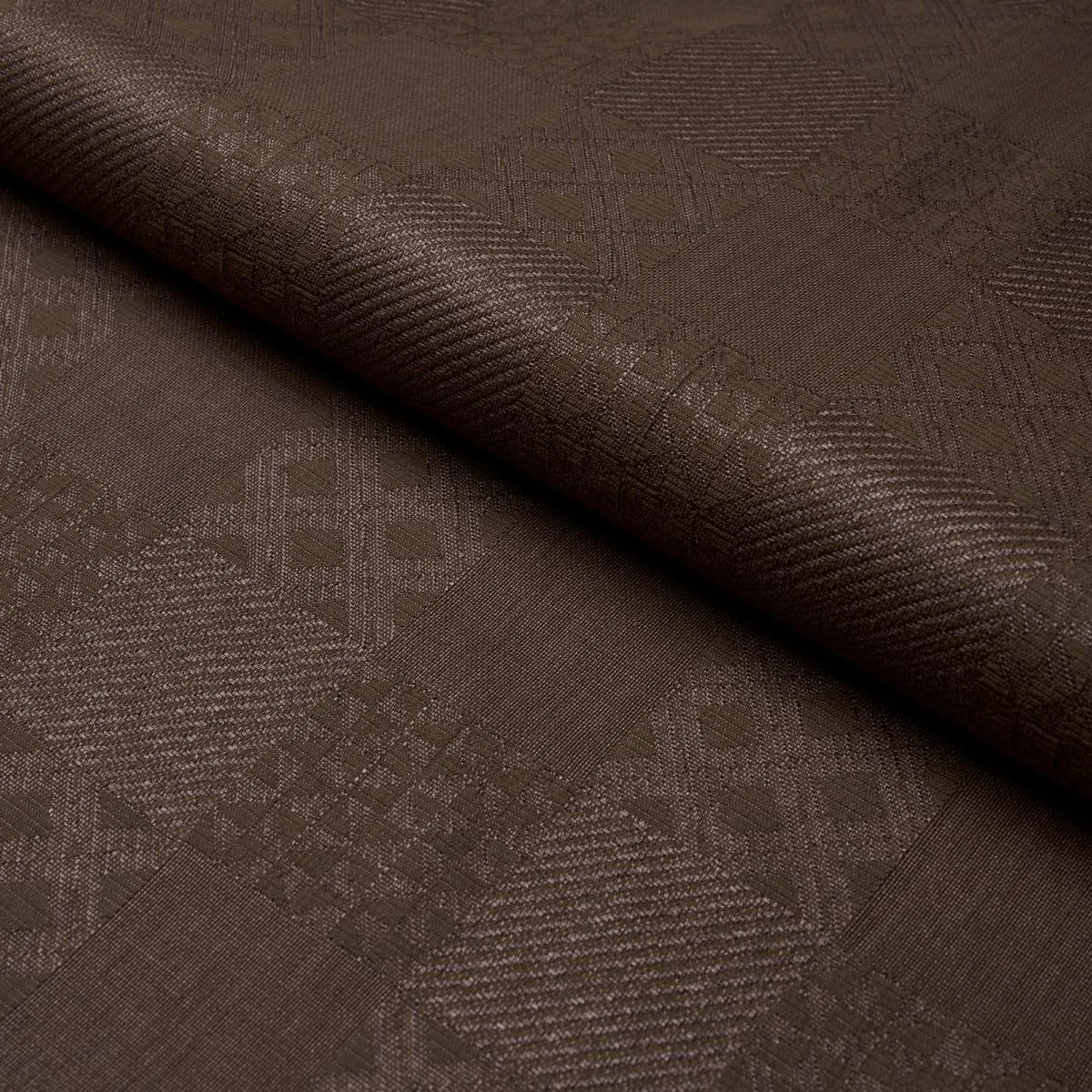 Schumacher 84051 Malia Cedar Brown fabric swatch