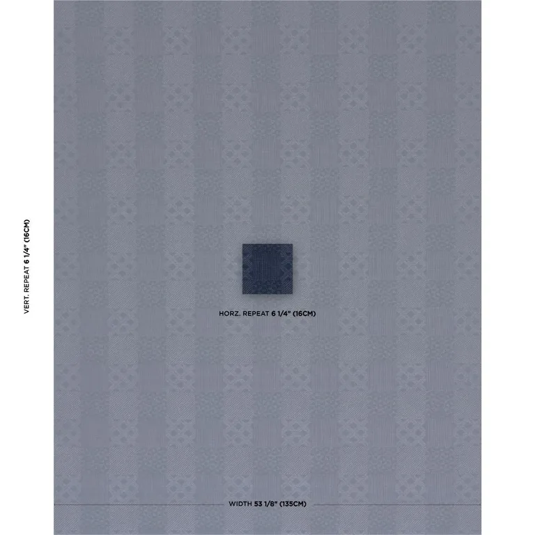 Schumacher 84052 Malia Indigo fabric swatch
