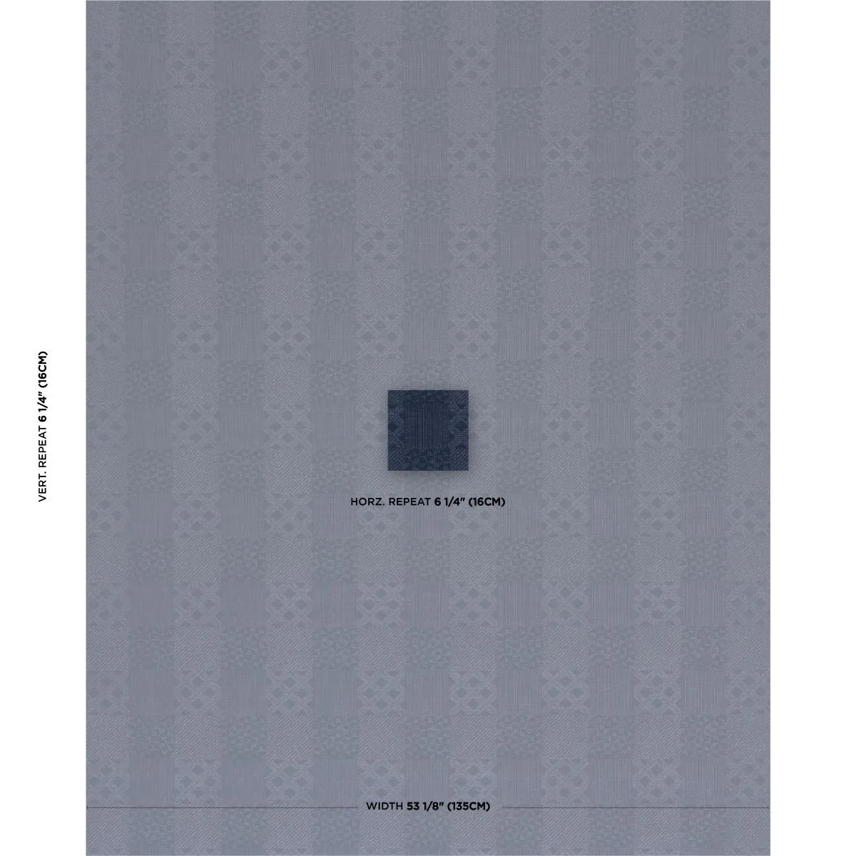 Schumacher 84052 Malia Indigo fabric swatch