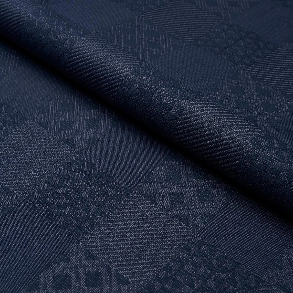 Schumacher 84052 Malia Indigo fabric swatch