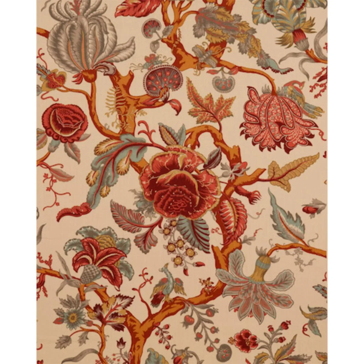 Schumacher 173601 Mandalay Tree Document fabric swatch