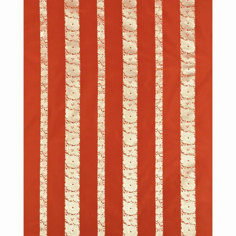 Schumacher 64431 Mandarin Silk Stripe Coral fabric swatch