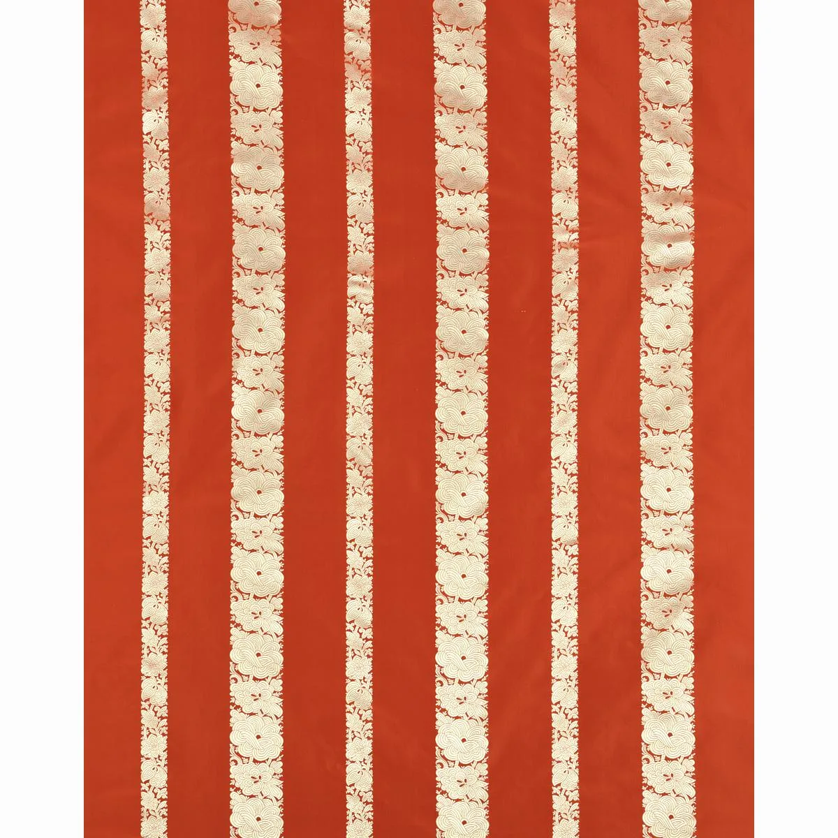 Schumacher 64431 Mandarin Silk Stripe Coral fabric swatch