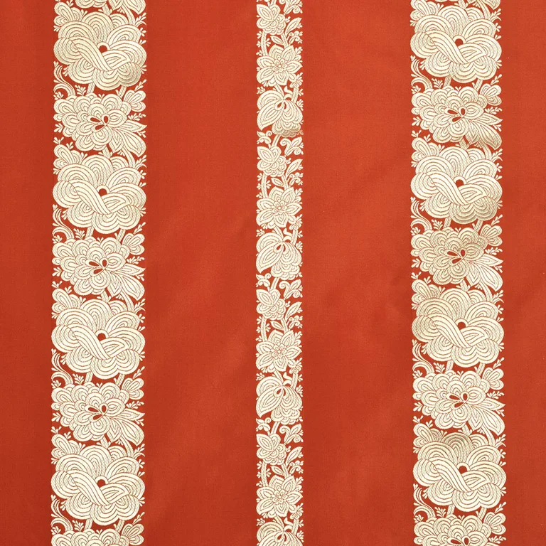 Schumacher 64431 Mandarin Silk Stripe Coral fabric swatch