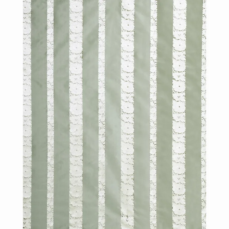 Schumacher 64432 Mandarin Silk Stripe Ocean Mist fabric swatch