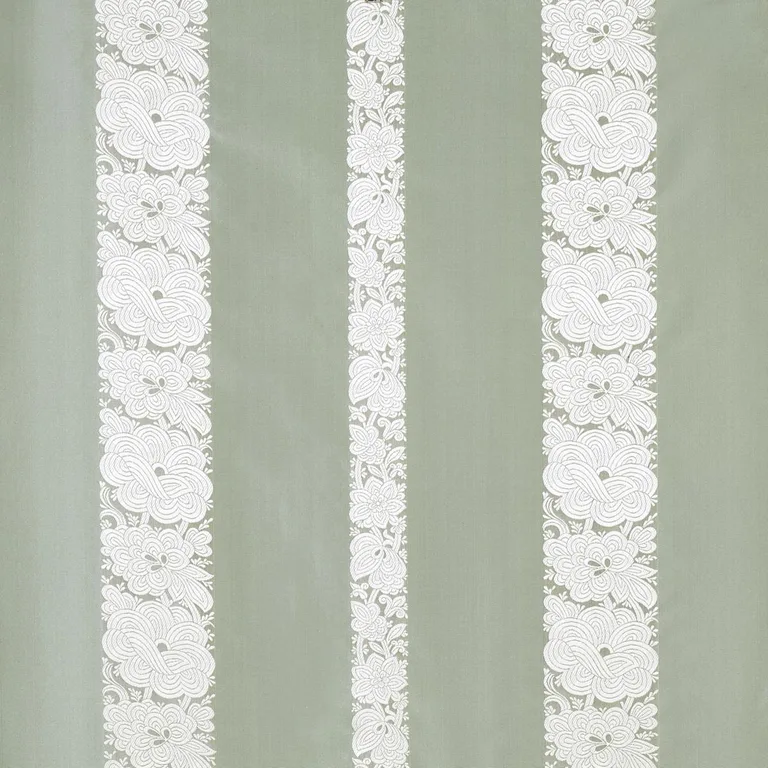 Schumacher 64432 Mandarin Silk Stripe Ocean Mist fabric swatch