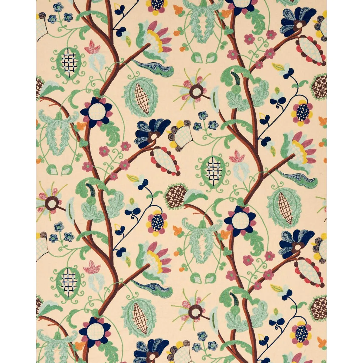Schumacher 81510 Mandevilla Embroidery Document fabric swatch