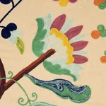 Schumacher 81510 Mandevilla Embroidery Document fabric swatch