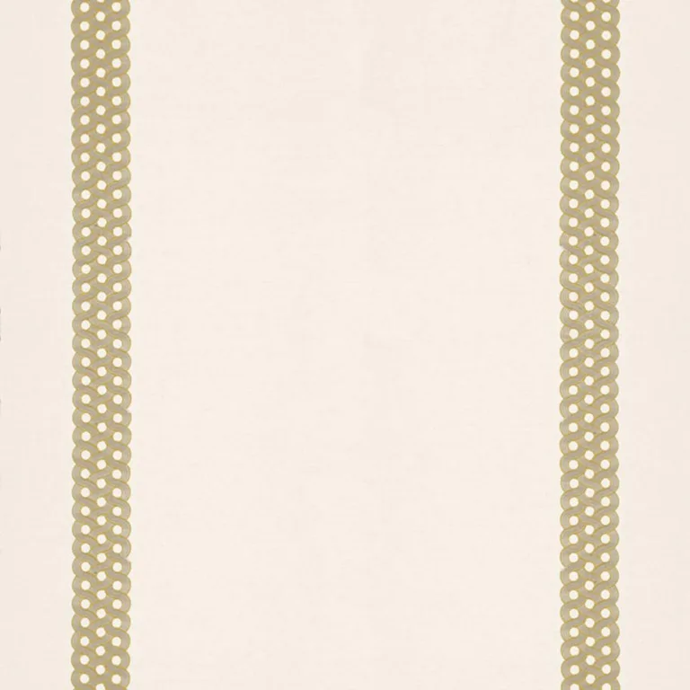 Schumacher 68772 Mandeville Embroidery Camel fabric swatch