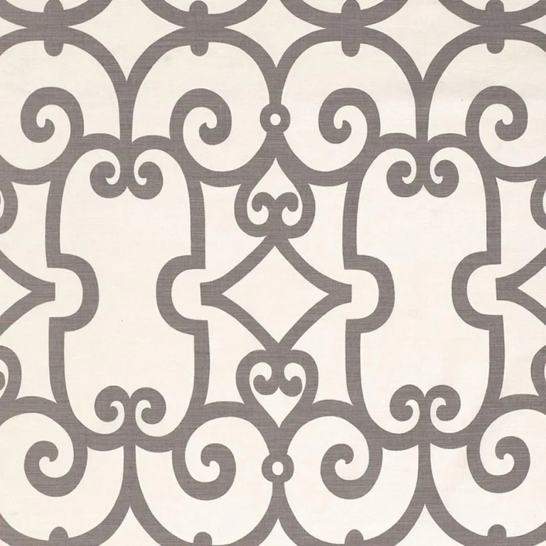Schumacher 174153 Manor Gate Charcoal fabric swatch
