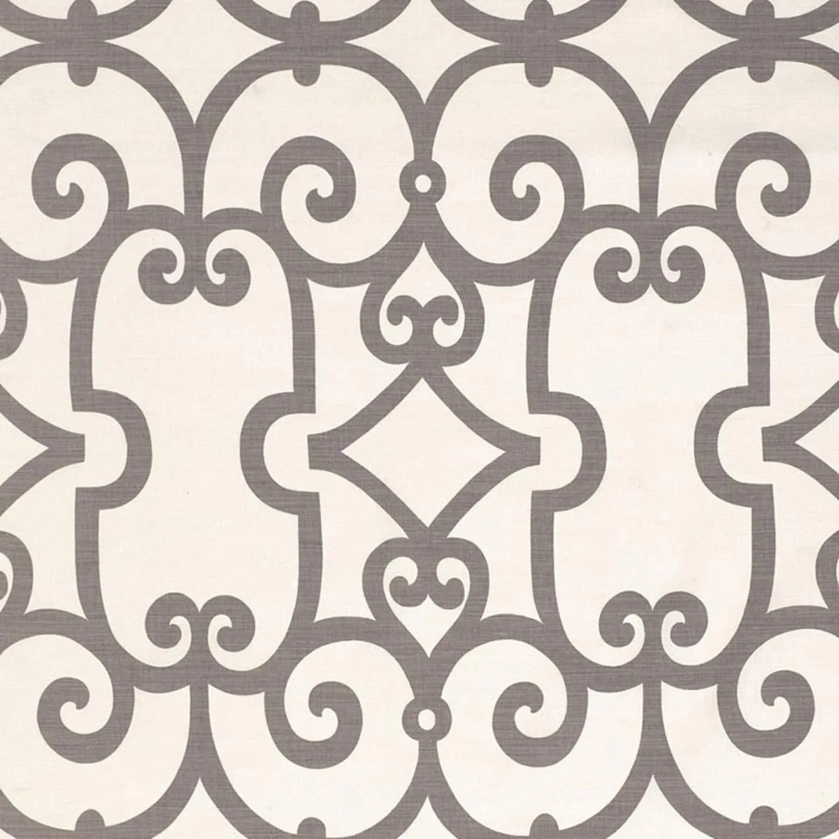 Schumacher 174153 Manor Gate Charcoal fabric swatch
