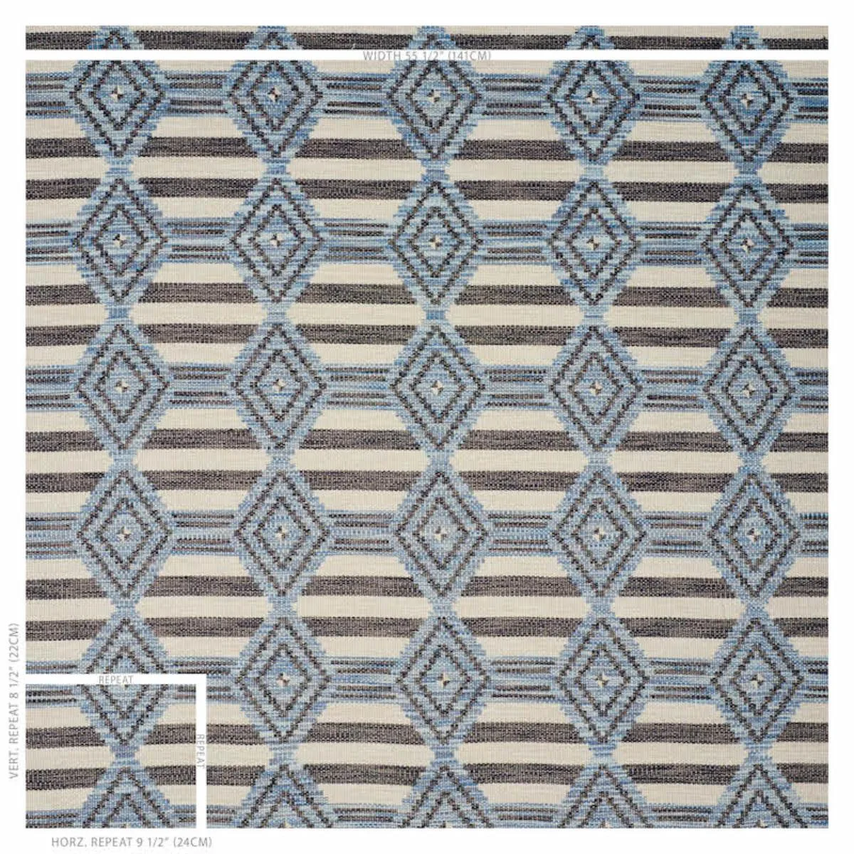 Schumacher 77442 Manta Performance Blue fabric swatch