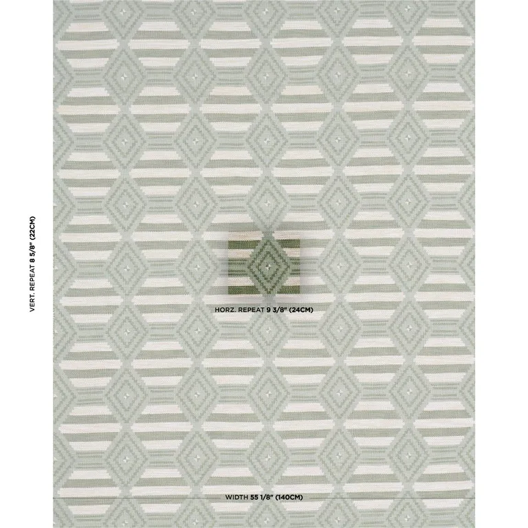 Schumacher 77445 Manta Performance Green & Mineral fabric swatch