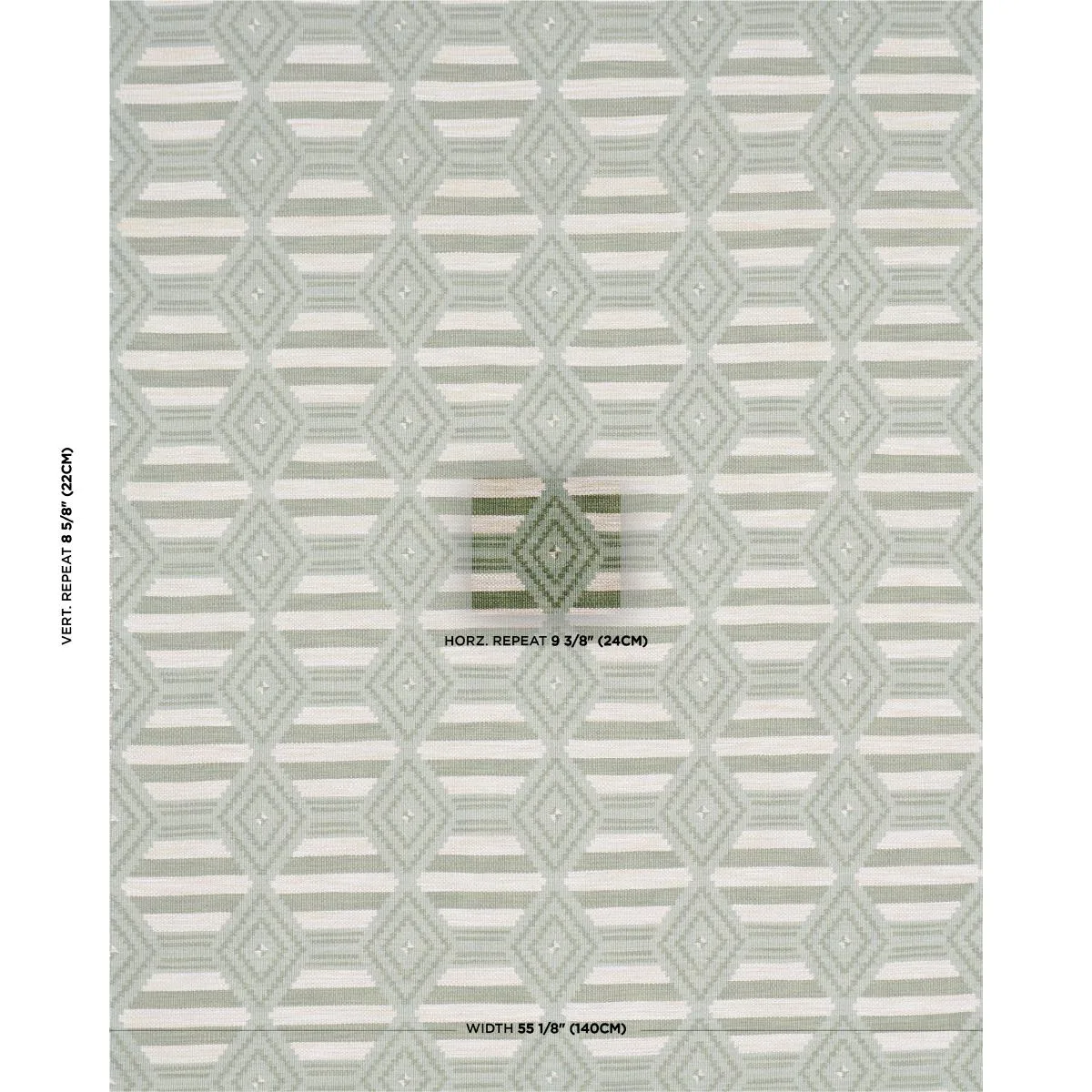Schumacher 77445 Manta Performance Green & Mineral fabric swatch