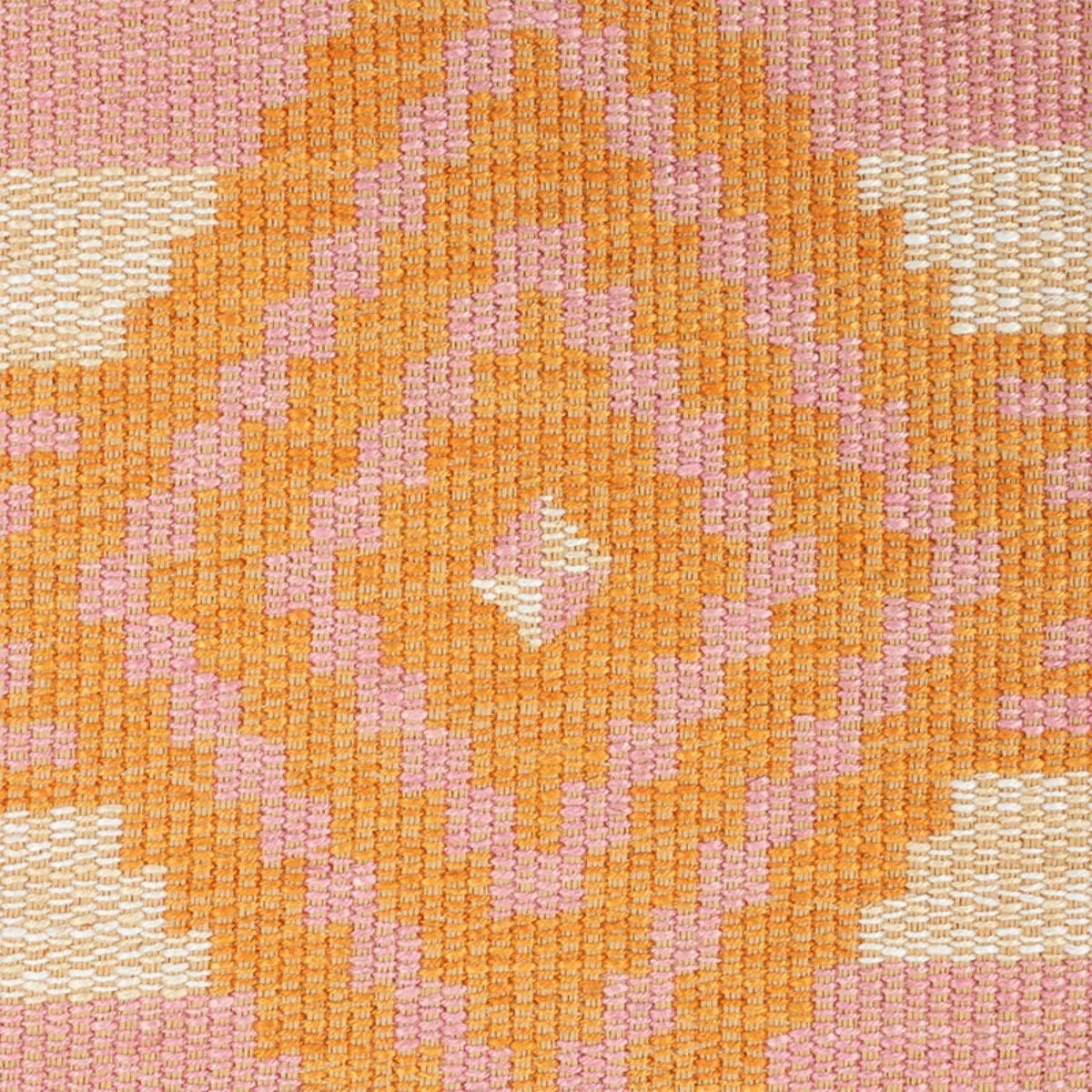 Schumacher 77440 Manta Performance Pink & Orange fabric swatch