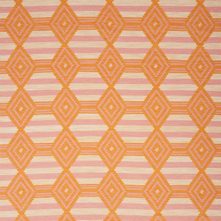 Schumacher 77440 Manta Performance Pink & Orange fabric swatch