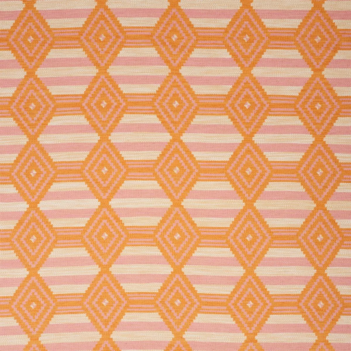 Schumacher 77440 Manta Performance Pink & Orange fabric swatch