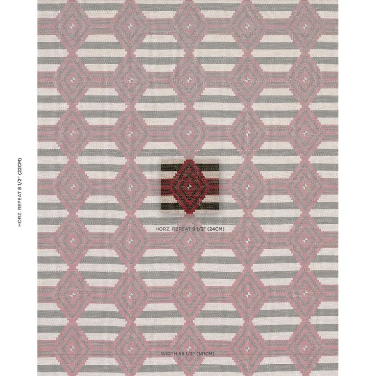 Schumacher 77444 Manta Performance Red & Black fabric swatch