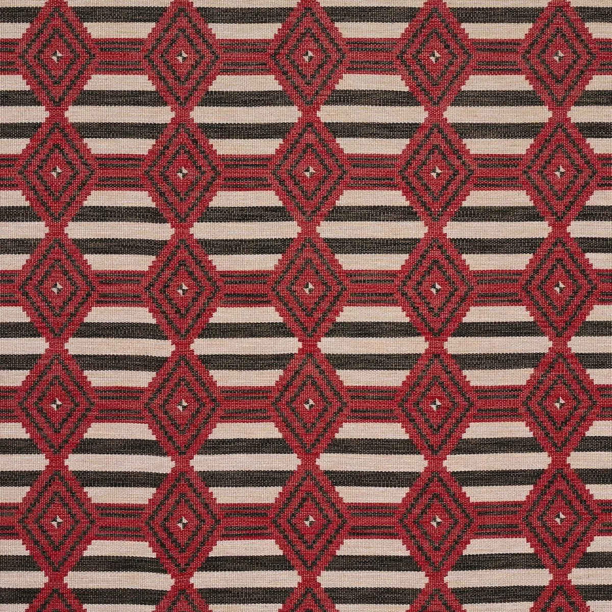 Schumacher 77444 Manta Performance Red & Black fabric swatch