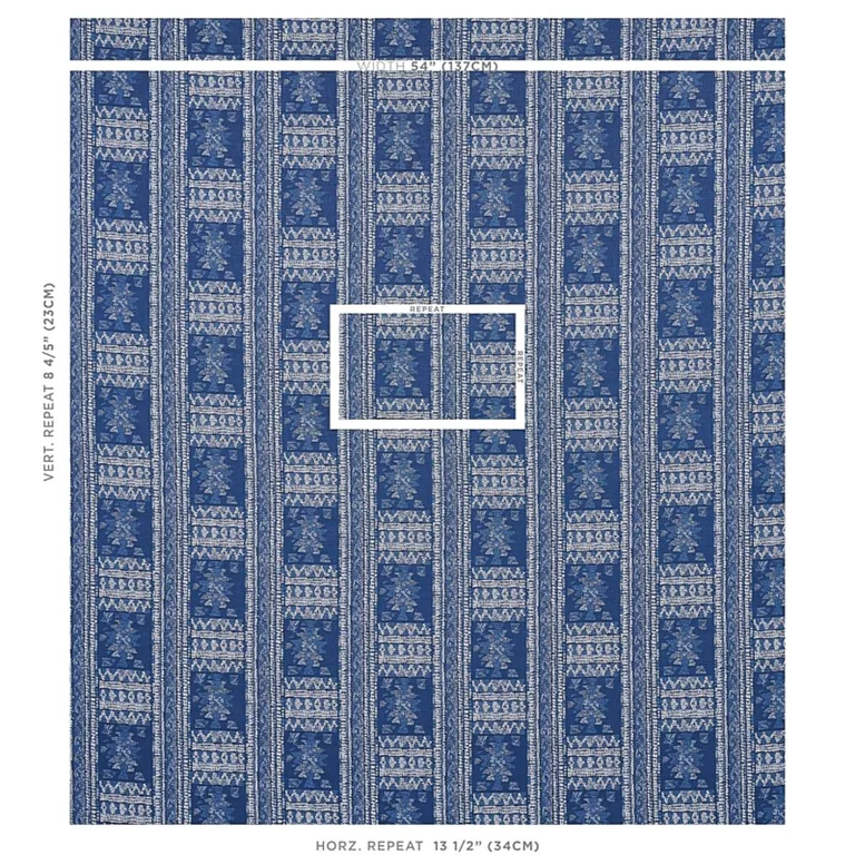 Schumacher 80630 Maracena Jacquard Blue fabric swatch