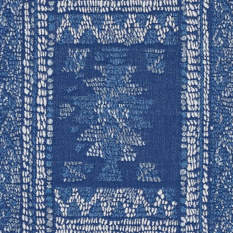 Schumacher 80630 Maracena Jacquard Blue fabric swatch