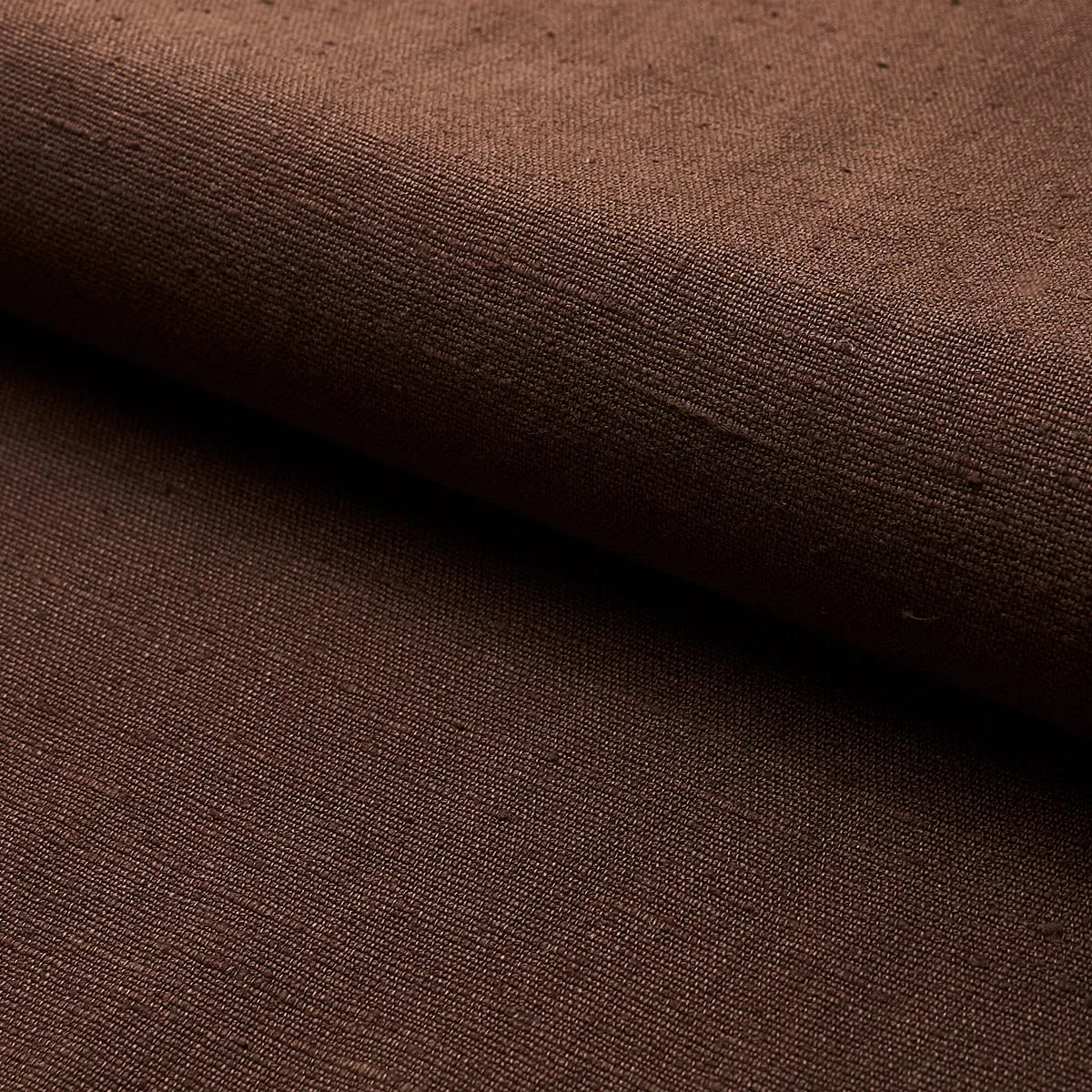 Schumacher 82628 Marco Performance Linen Brown fabric swatch