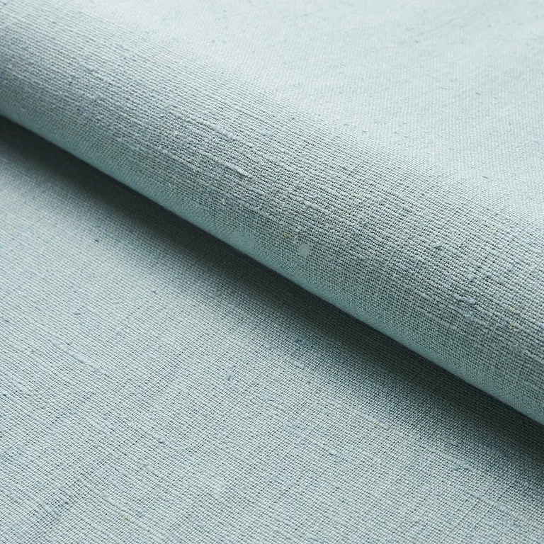 Schumacher 82621 Marco Performance Linen Mist fabric swatch