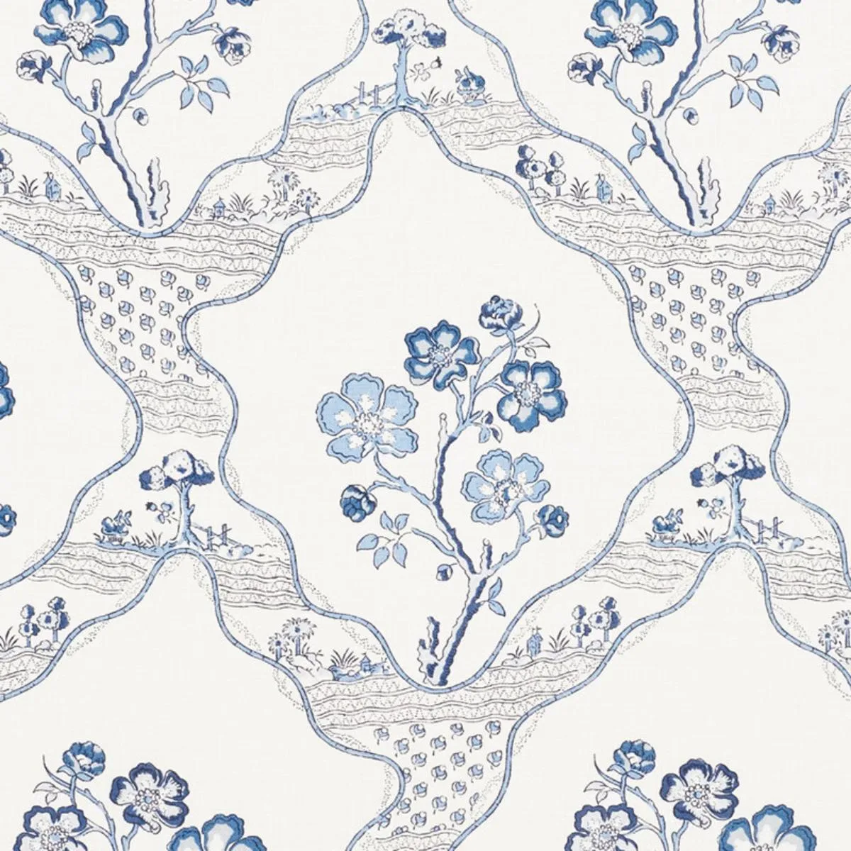 Schumacher 176850 Marella Delft fabric swatch