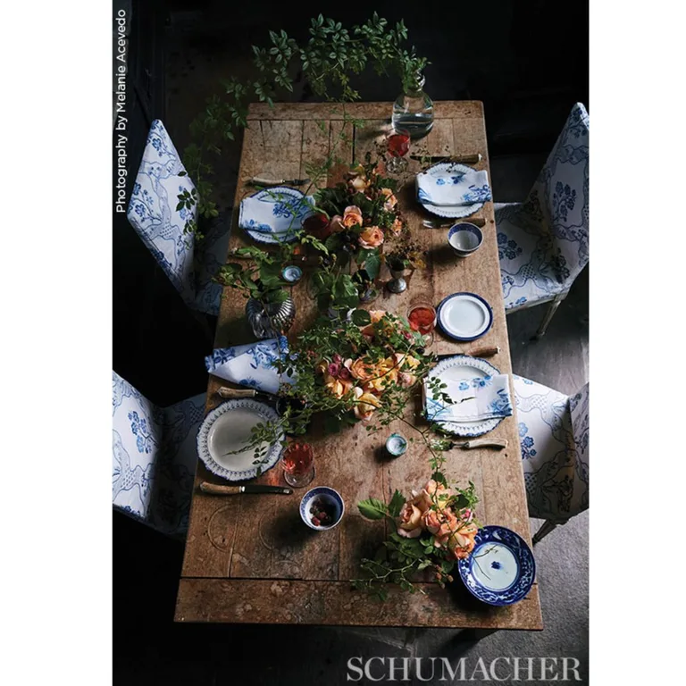 Schumacher 176850 Marella Delft fabric swatch
