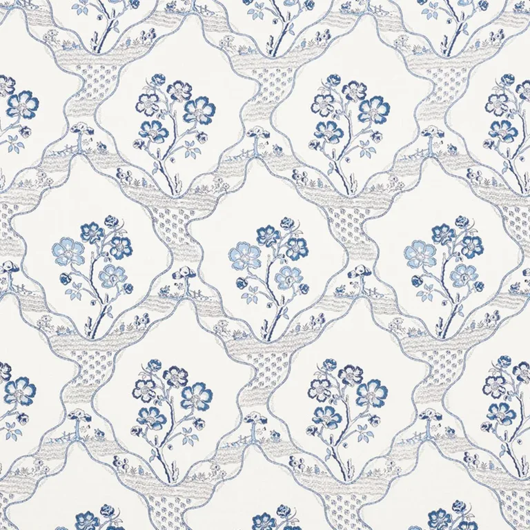 Schumacher 176850 Marella Delft fabric swatch