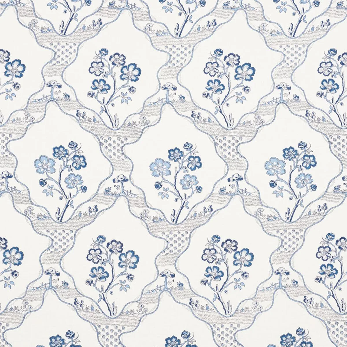 Schumacher 176850 Marella Delft fabric swatch